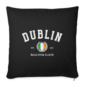 Dublin Ireland – Vintage Irish Flag - Sofa pillowcase 17,3'' x 17,3'' (45 x 45 cm) - black - Front