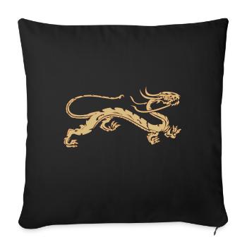 T-shirt Golden Dragon - L'idée cadeau Dragons - Housse de coussin décorative 45 x 45 cm - noir - Devant