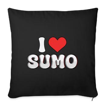 J’adore le sumo - Housse de coussin décorative 45 x 45 cm - noir - Devant