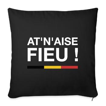 A't n'aise fieu ! A ton aise fieu ! - Housse de coussin décorative 45 x 45 cm - noir - Devant