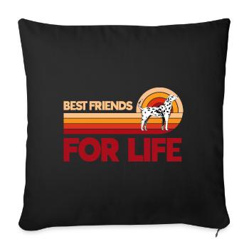 Meilleurs amis pour la vie Dalmatiens - Housse de coussin décorative 45 x 45 cm - noir - Devant