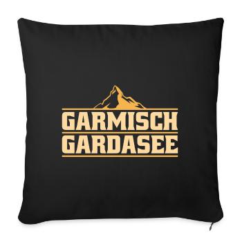 Crossing the Alps Garmisch Lake Garda - Sofa pillowcase 17,3'' x 17,3'' (45 x 45 cm) - black - Front