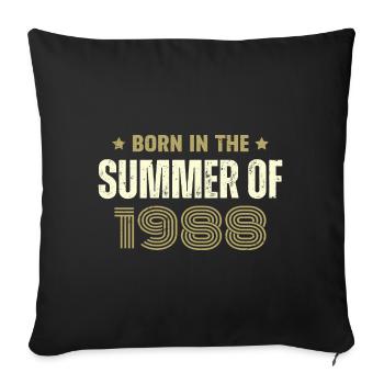 Millésime 1988 Cadeau D'anniversaire 1988 Vintage - Housse de coussin décorative 45 x 45 cm - noir - Devant