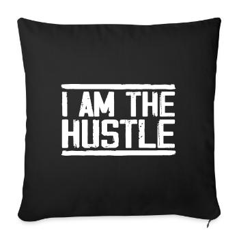 I Am the Hustle Funny Business Owner, CEO - Sofa pillowcase 17,3'' x 17,3'' (45 x 45 cm) - black - Front