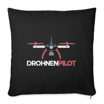 Drohnenpilot Drohne Pilot Geschenk rc fpv race - Sofakissenbezug 45 x 45 cm - Schwarz - Vorne