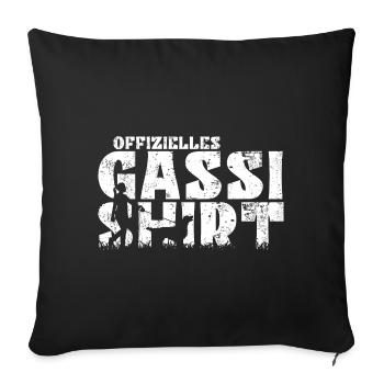 Flat Coated Retriever Offizielles Gassi Mama - Sofakissenbezug 45 x 45 cm - Schwarz - Vorne