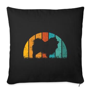 Wolfsspitz Vintage Retro - Sofa pillowcase 17,3'' x 17,3'' (45 x 45 cm) - black - Front