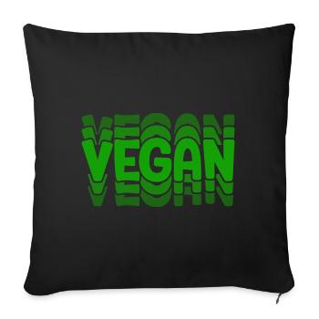 Vegan - Sofa pillowcase 17,3'' x 17,3'' (45 x 45 cm) - black - Front