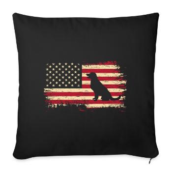 Labrador États-Unis - Housse de coussin décorative 45 x 45 cm - noir - Devant