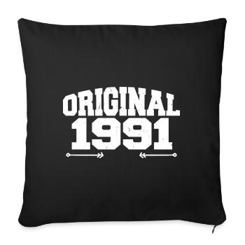 Original 1991 | Cadeau d’anniversaire 1991 - Housse de coussin décorative 45 x 45 cm - noir - Devant