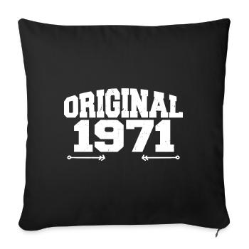 Original 1971 | Birthday present 1971 - Sofa pillowcase 17,3'' x 17,3'' (45 x 45 cm) - black - Front