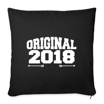 Originale 2018 | Cadeau d’anniversaire 2018 - Housse de coussin décorative 45 x 45 cm - noir - Devant