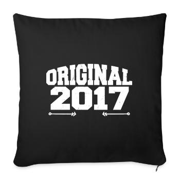 Originale 2017 | Cadeau d’anniversaire 2017 - Housse de coussin décorative 45 x 45 cm - noir - Devant