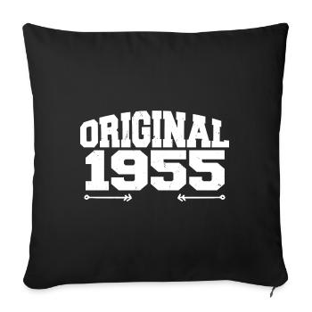 Original 1955 | Cadeau d’anniversaire 1955 - Housse de coussin décorative 45 x 45 cm - noir - Devant