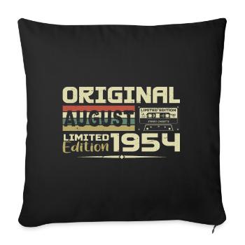 August 1954 - Born August 1954 Built August 1954 - Sofa pillowcase 17,3'' x 17,3'' (45 x 45 cm) - black - Front