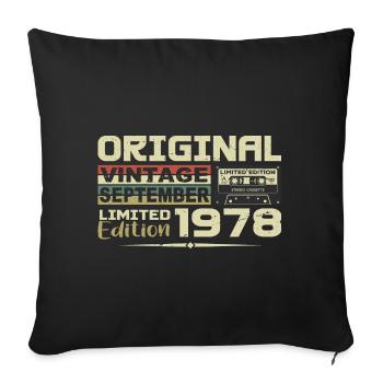 1978 - The Legends were born in September 1978 - Sofa pillowcase 17,3'' x 17,3'' (45 x 45 cm) - black - Front