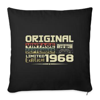 1968 - The Legends were born in September 1968 - Sofa pillowcase 17,3'' x 17,3'' (45 x 45 cm) - black - Front