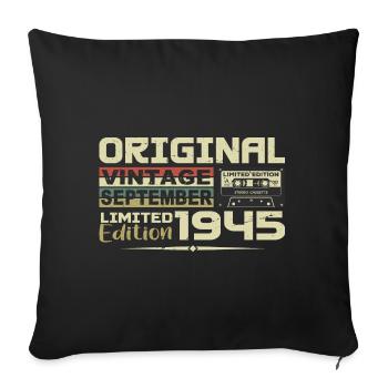 1945 - Les légendes Sont Nées en Septembre 1945 - Housse de coussin décorative 45 x 45 cm - noir - Devant