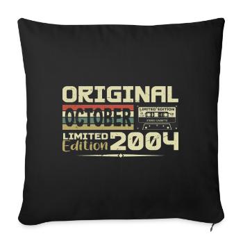 Anniversaire Octobre 2004 Original | Octobre 2004 - Housse de coussin décorative 45 x 45 cm - noir - Devant