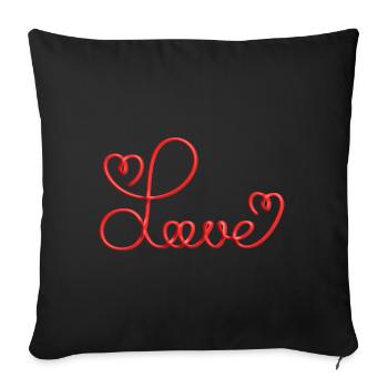 Aimer avec le cœur - Housse de coussin décorative 45 x 45 cm - noir - Devant