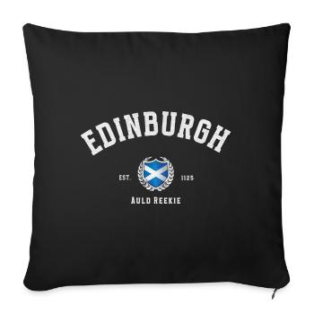 Edinburgh - Vintage Scotish Flag - Sofa pillowcase 17,3'' x 17,3'' (45 x 45 cm) - black - Front