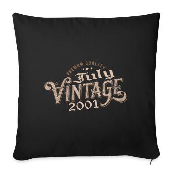 Cadeau Juillet 2001 Anniversaire Juillet 2001 July - Housse de coussin décorative 45 x 45 cm - noir - Devant