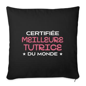 Certified Best Tutor in the World - Sofa pillowcase 17,3'' x 17,3'' (45 x 45 cm) - black - Front