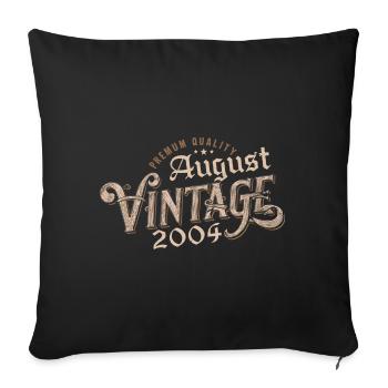 Gift August 2004 Birthday August 2004 August - Sofa pillowcase 17,3'' x 17,3'' (45 x 45 cm) - black - Front