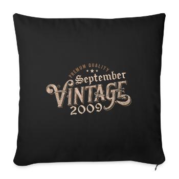 Birthday September 2009 Gift September 2009 - Sofa pillowcase 17,3'' x 17,3'' (45 x 45 cm) - black - Front