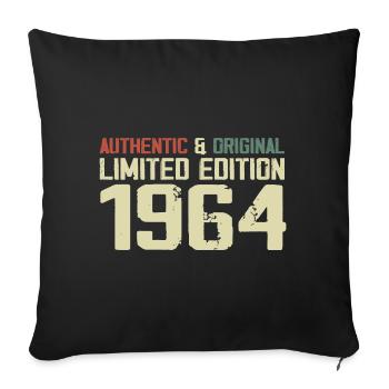 1964 Geburtstagsgeschenk 1964 Jahrgang 1964 Retro - Sofakissenbezug 45 x 45 cm - Schwarz - Vorne
