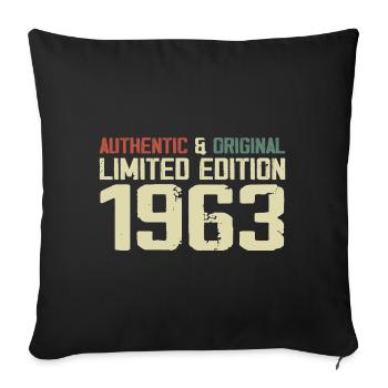 1963 Birthday Gift 1963 Vintage 1963 Retro - Sofa pillowcase 17,3'' x 17,3'' (45 x 45 cm) - black - Front