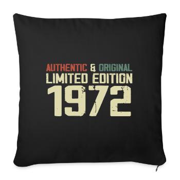 1972 Geburtstagsgeschenk 1972 Jahrgang 1972 Retro - Sofakissenbezug 45 x 45 cm - Schwarz - Vorne