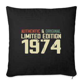 1974 Birthday Gift 1974 Vintage 1974 Retro - Sofa pillowcase 17,3'' x 17,3'' (45 x 45 cm) - black - Front