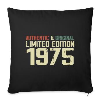 1975 Cadeau Anniversaire 1975 Vintage 1975 Rétro - Housse de coussin décorative 45 x 45 cm - noir - Devant