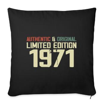 1971 Geburtstagsgeschenk 1971 Jahrgang 1971 Retro - Sofakissenbezug 45 x 45 cm - Schwarz - Vorne