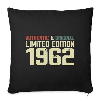 1962 Birthday Gift 1962 Vintage 1962 Retro - Sofa pillowcase 17,3'' x 17,3'' (45 x 45 cm) - black - Front
