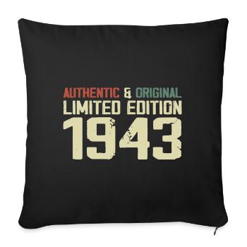 1943 Birthday Gift 1943 Vintage 1943 Retro - Sofa pillowcase 17,3'' x 17,3'' (45 x 45 cm) - black - Front