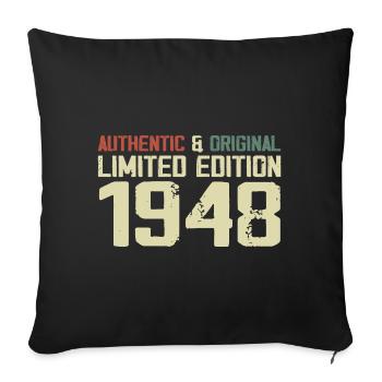 1948 Birthday Gift 1948 Vintage 1948 Retro - Sofa pillowcase 17,3'' x 17,3'' (45 x 45 cm) - black - Front