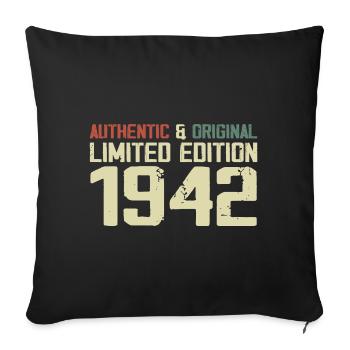 1942 Birthday Gift 1942 Vintage 1942 Retro - Sofa pillowcase 17,3'' x 17,3'' (45 x 45 cm) - black - Front