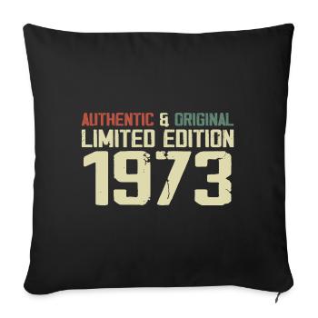 1973 Geburtstagsgeschenk 1973 Jahrgang 1973 Retro - Sofakissenbezug 45 x 45 cm - Schwarz - Vorne