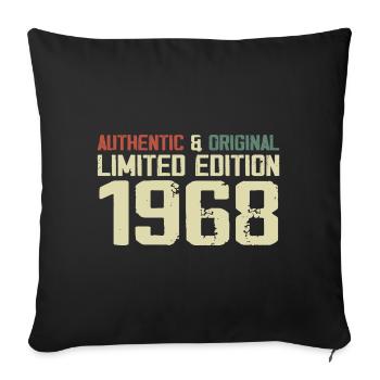 1968 Cadeau Anniversaire 1968 Vintage 1968 Rétro - Housse de coussin décorative 45 x 45 cm - noir - Devant