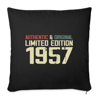 1957 Birthday Gift 1957 Vintage 1957 Retro - Sofa pillowcase 17,3'' x 17,3'' (45 x 45 cm) - black - Front