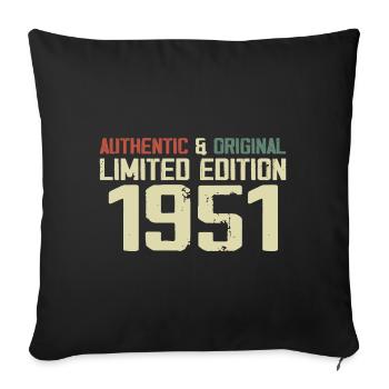 1951 Geburtstagsgeschenk 1951 Jahrgang 1951 Retro - Sofakissenbezug 45 x 45 cm - Schwarz - Vorne