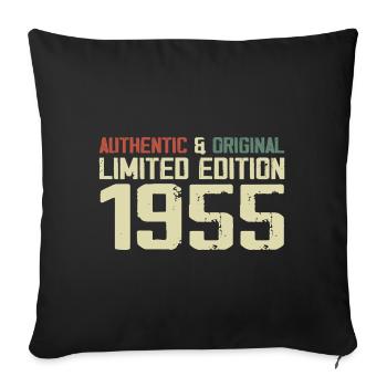 1955 Geburtstagsgeschenk 1955 Jahrgang 1955 Retro - Sofakissenbezug 45 x 45 cm - Schwarz - Vorne