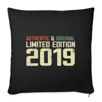2019 Birthday Gift 2019 Vintage 2019 Retro - Sofa pillowcase 17,3'' x 17,3'' (45 x 45 cm) - black - Front