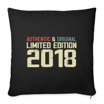 2018 Geburtstagsgeschenk 2018 Jahrgang 2018 Retro - Sofakissenbezug 45 x 45 cm - Schwarz - Vorne
