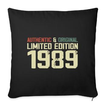 1989 Geburtstagsgeschenk 1989 Jahrgang 1989 Retro - Sofakissenbezug 45 x 45 cm - Schwarz - Vorne