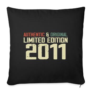 2011 Birthday Gift 2011 Vintage 2011 Retro - Sofa pillowcase 17,3'' x 17,3'' (45 x 45 cm) - black - Front