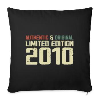 2010 Cadeau Anniversaire 2010 Vintage 2010 Rétro - Housse de coussin décorative 45 x 45 cm - noir - Devant