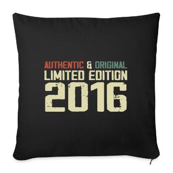 2016 Geburtstagsgeschenk 2016 Jahrgang 2016 Retro - Sofakissenbezug 45 x 45 cm - Schwarz - Vorne